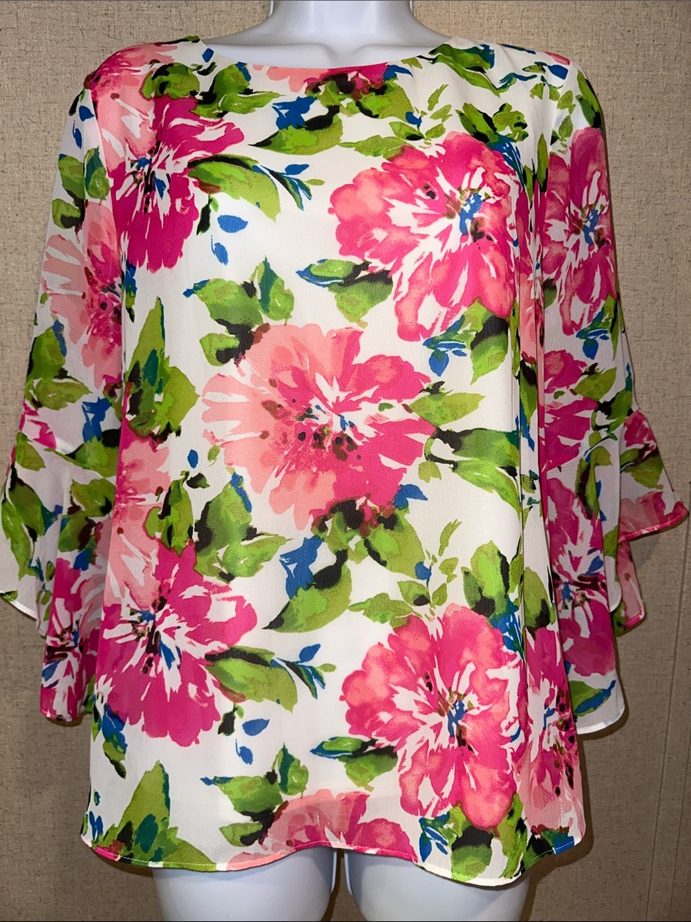 Kasper Women’s Floral Blouse size Petite Large